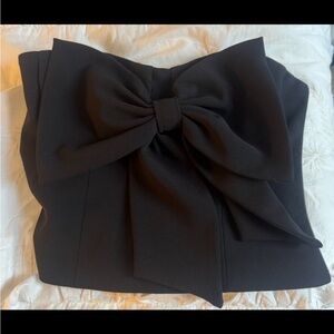 NBD Black Strapless Bow Tank Top